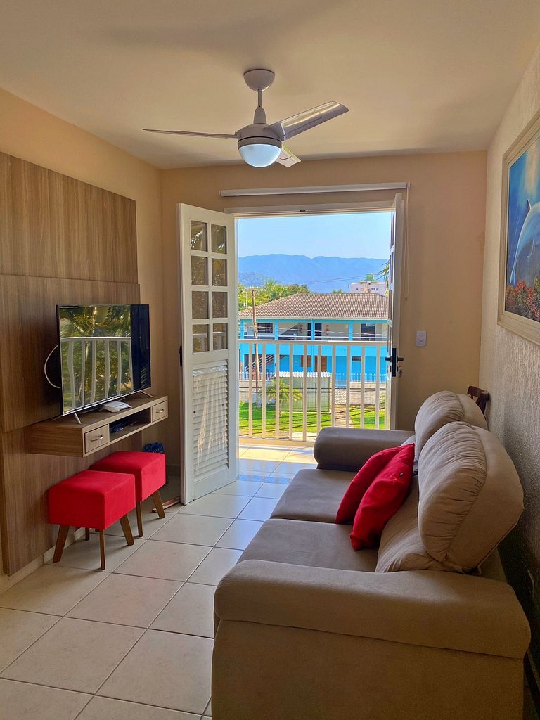Apartamento Praia Grande Tenório pé na areia c/ ar