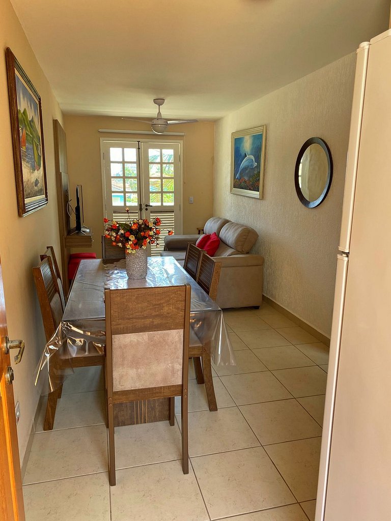Apartamento Praia Grande Tenório pé na areia c/ ar