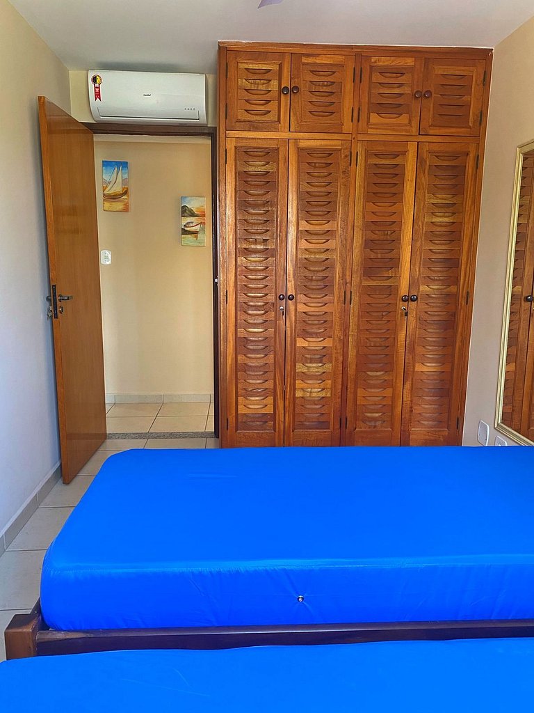 Apartamento Praia Grande Tenório pé na areia c/ ar