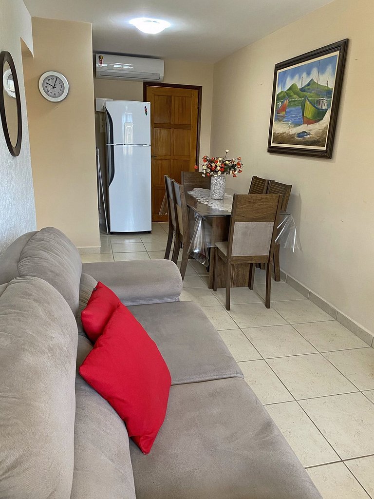 Apartamento Praia Grande Tenório pé na areia c/ ar
