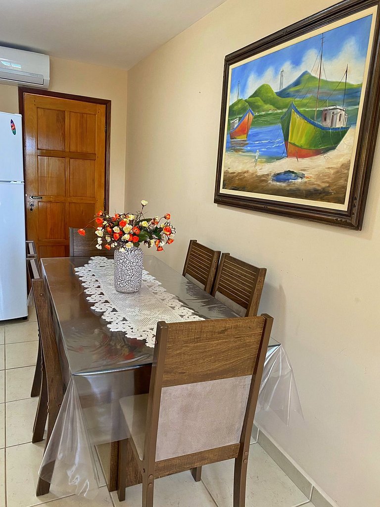 Apartamento Praia Grande Tenório pé na areia c/ ar