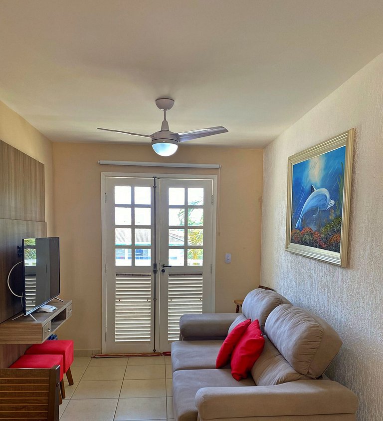 Apartamento Praia Grande Tenório pé na areia c/ ar