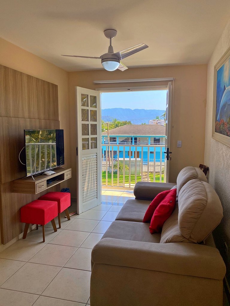 Apartamento Praia Grande Tenório pé na areia c/ ar